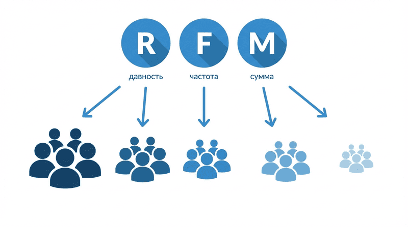 Схема RFM-анализа: давность, частота и сумма покупок