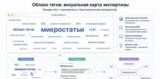 Облако тегов как мини-энциклопедия: ключевые темы выделены размером шрифта